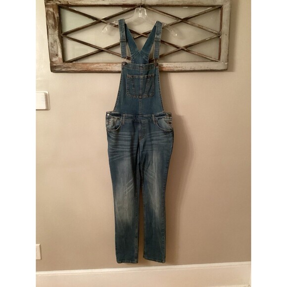 MOSSIMO DENIM SIZE SMALL MEDIUM BLUE SLIM LEG OVERALLS - Picture 2 of 11